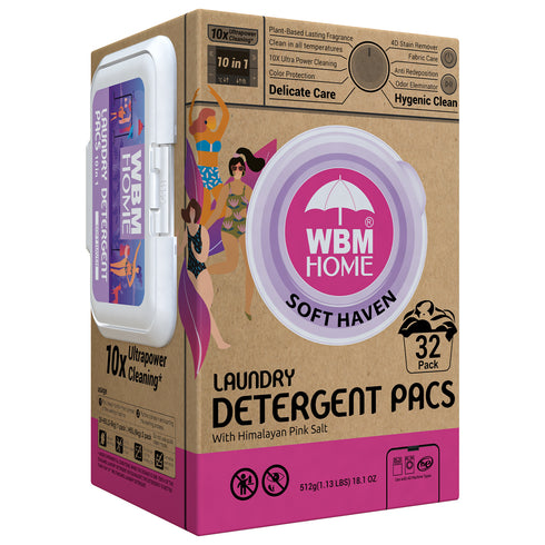 WBM HOME Laundry Pods SoftHaven | AS UNDERGARMENT, 32 Count